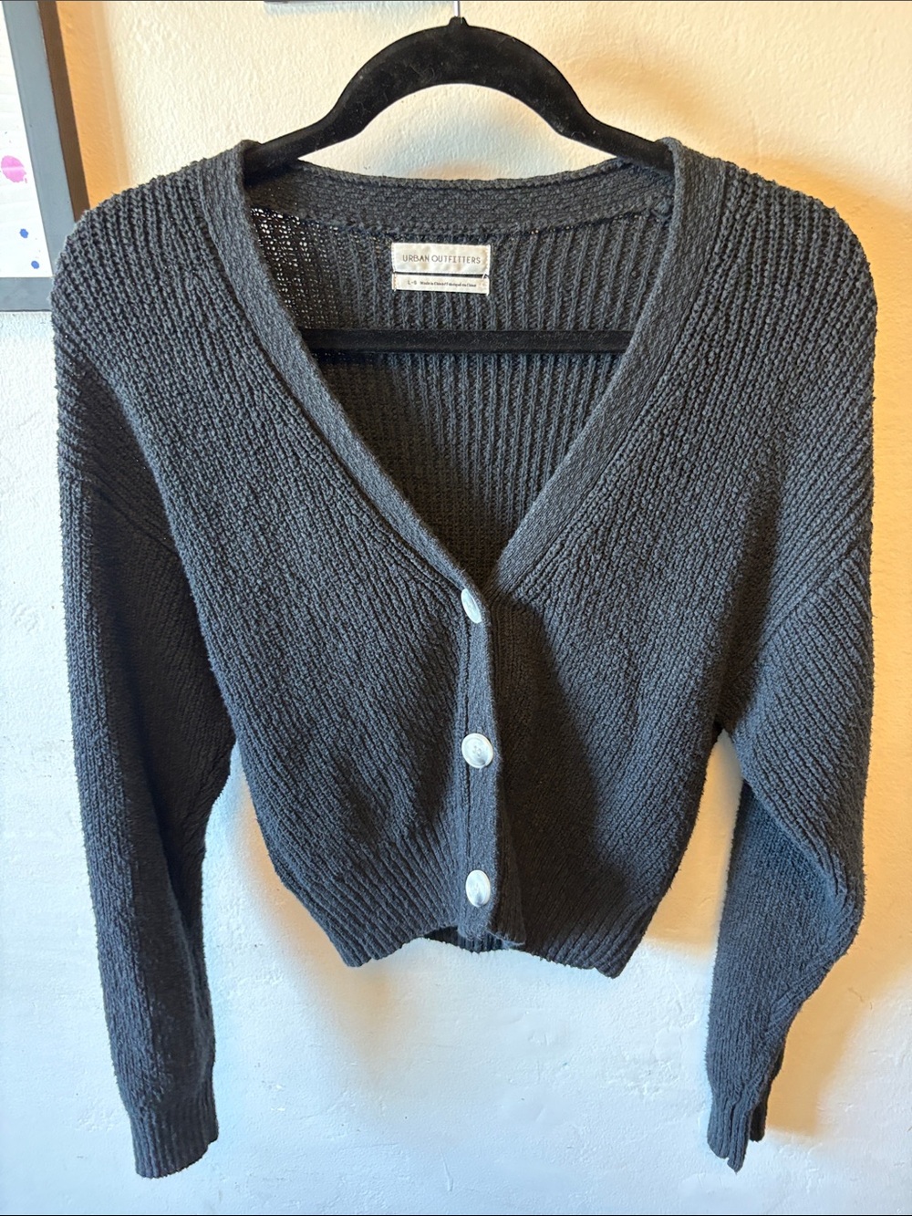 Urban Outfitters Charcoal Gray V-Neck Button Front Cardigan